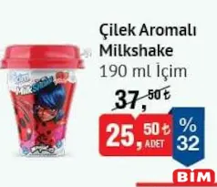 İÇİM ÇİLEK AROMALI MİLKSHAKE 190 ML fiyat ve kampanya bilgisi